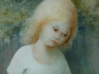 photos 040  Girl with Chooks - Oil on Gesso